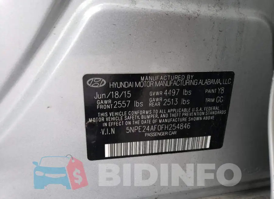 5NPE24AF0FH254846 Photo# 12