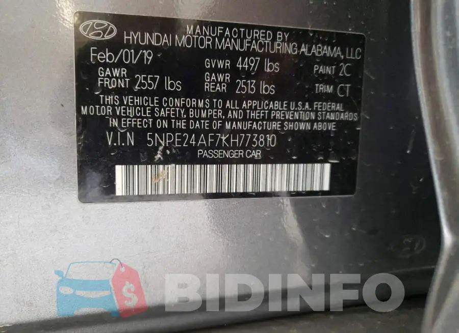 5NPE24AF7KH773810 Photo# 12
