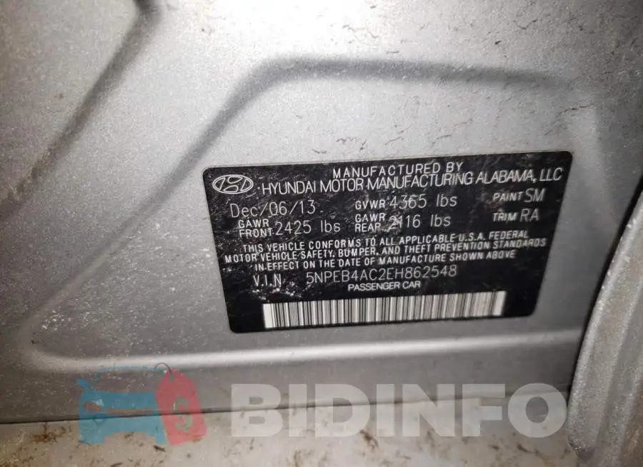 5NPEB4AC2EH862548 Photo# 12