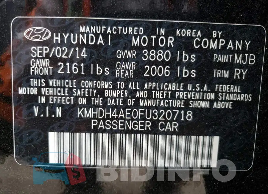 KMHDH4AE0FU320718 Photo# 12