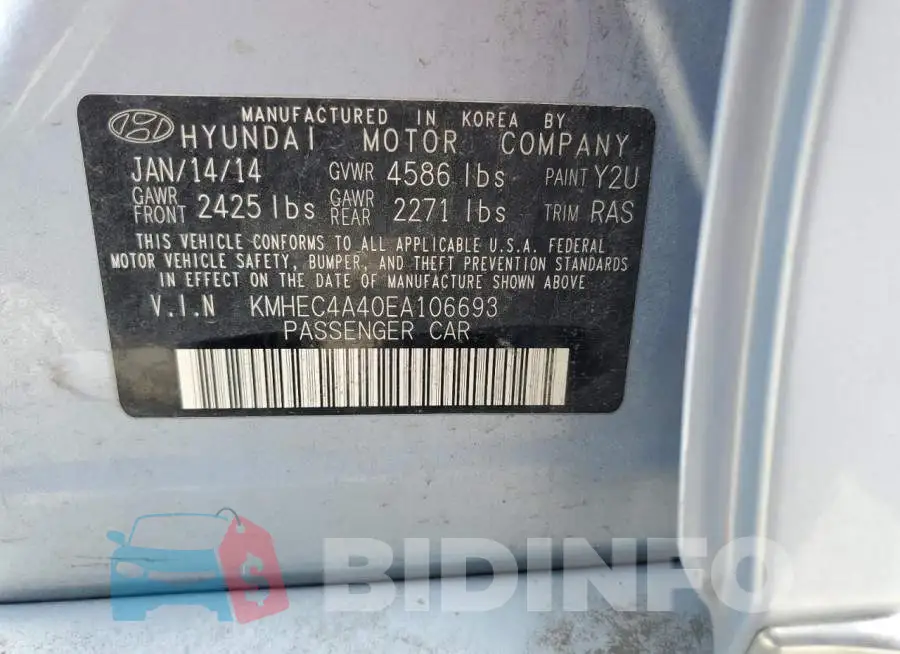 KMHEC4A40EA106693 Photo# 12