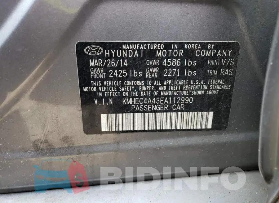 KMHEC4A43EA112990 Photo# 12
