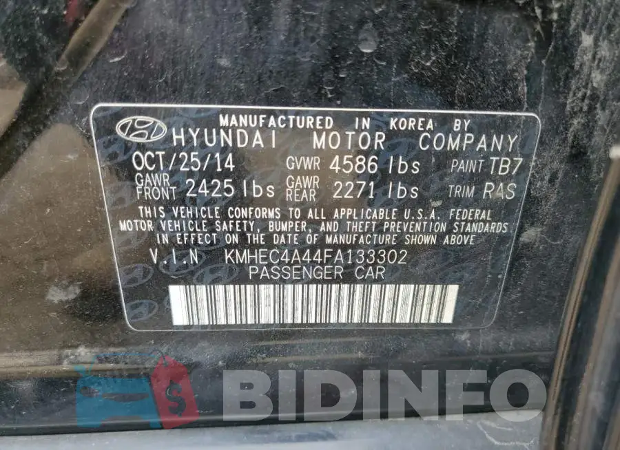 KMHEC4A44FA133302 Photo# 12