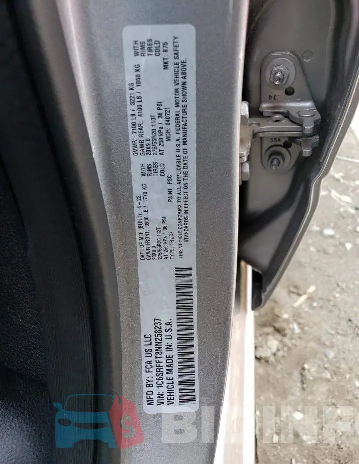 1C6SRFFT8NN258237 Photo# 12