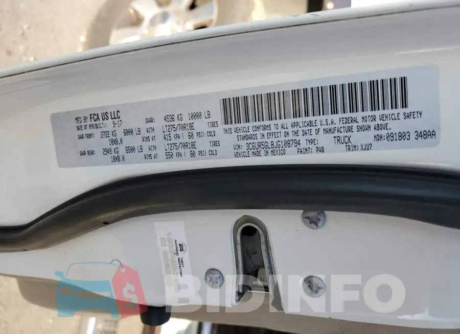 3C6UR5GL8JG108794 Photo# 12