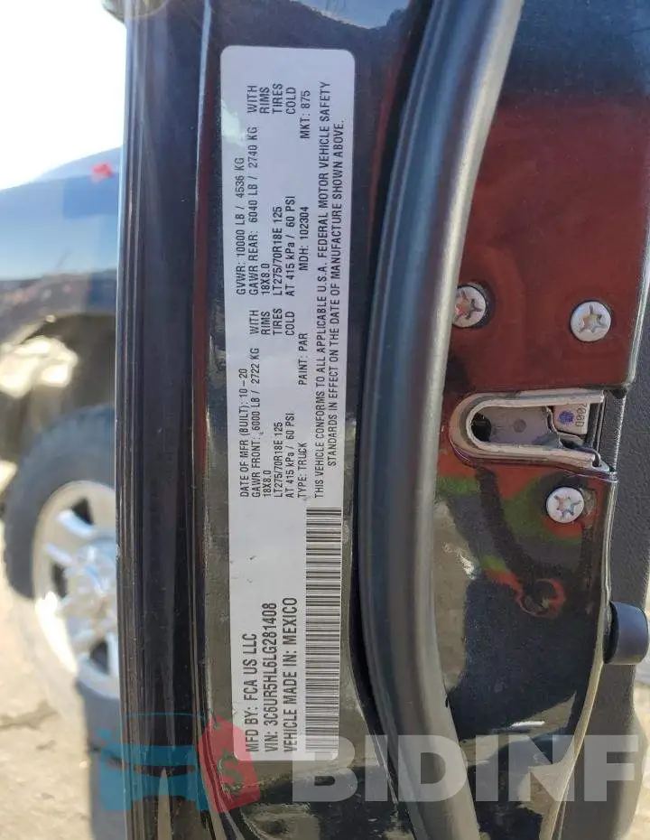 3C6UR5HL6LG281408 Photo# 13