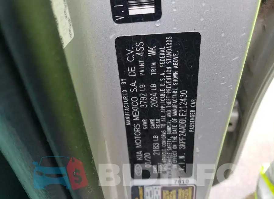 3KPF24AD8LE212430 Photo# 12