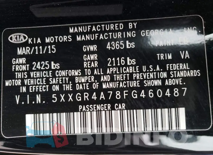 5XXGR4A78FG460487 Photo# 12
