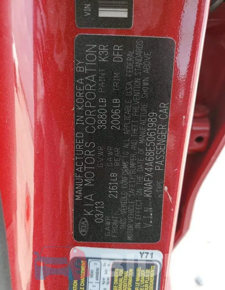 KNAFX4A68E5061989 Photo# 13