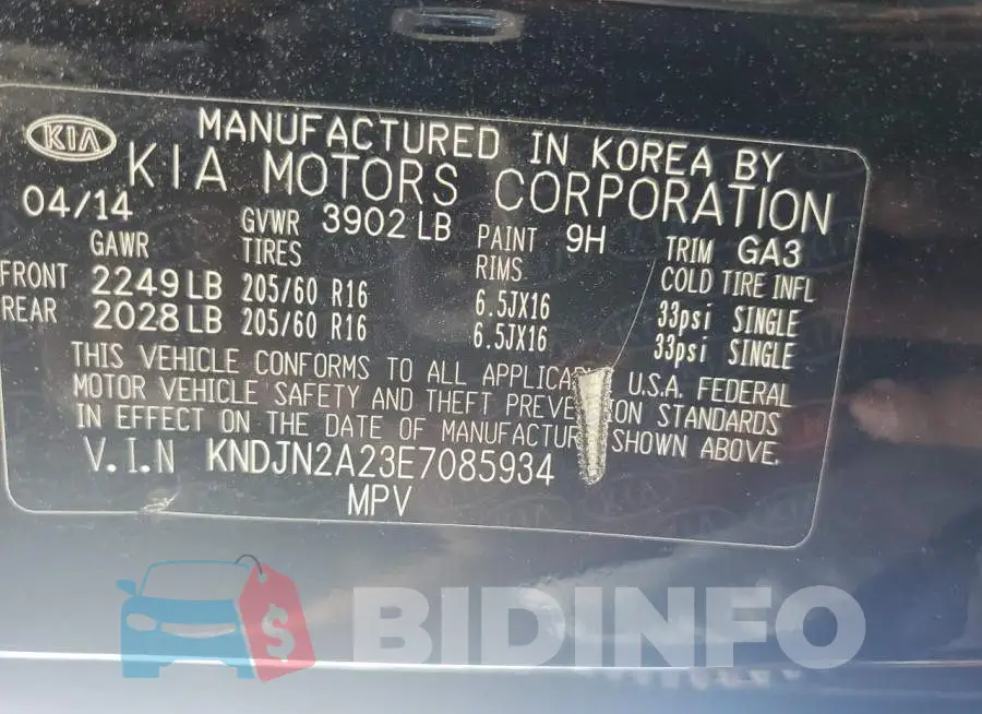 KNDJN2A23E7085934 Photo# 12