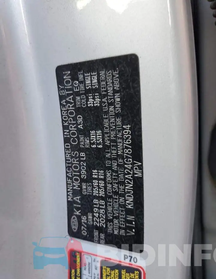 KNDJN2A24G7876394 Photo# 13
