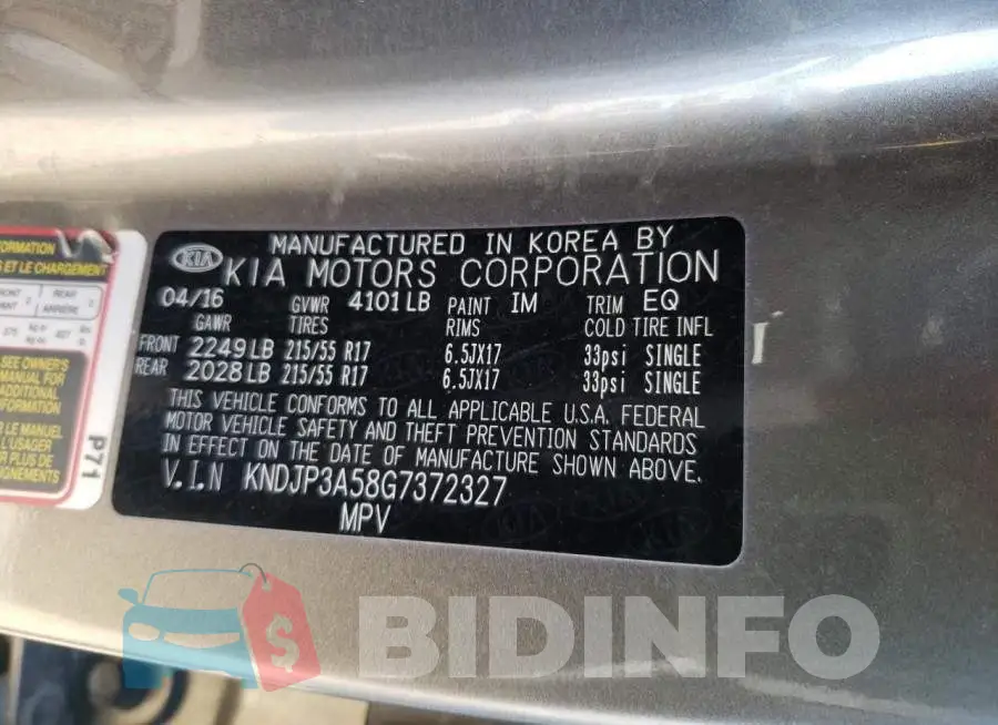KNDJP3A58G7372327 Photo# 13
