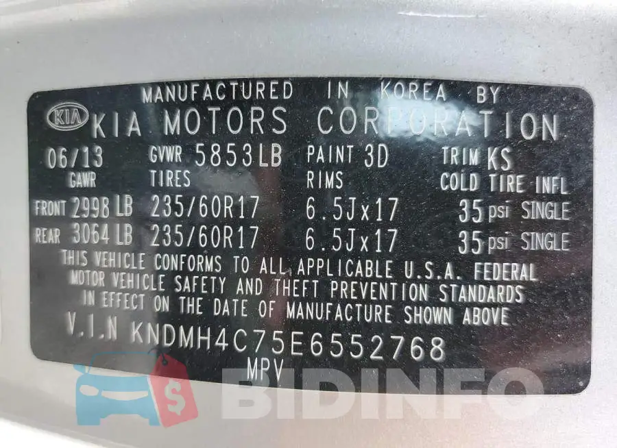 KNDMH4C75E6552768 Photo# 13