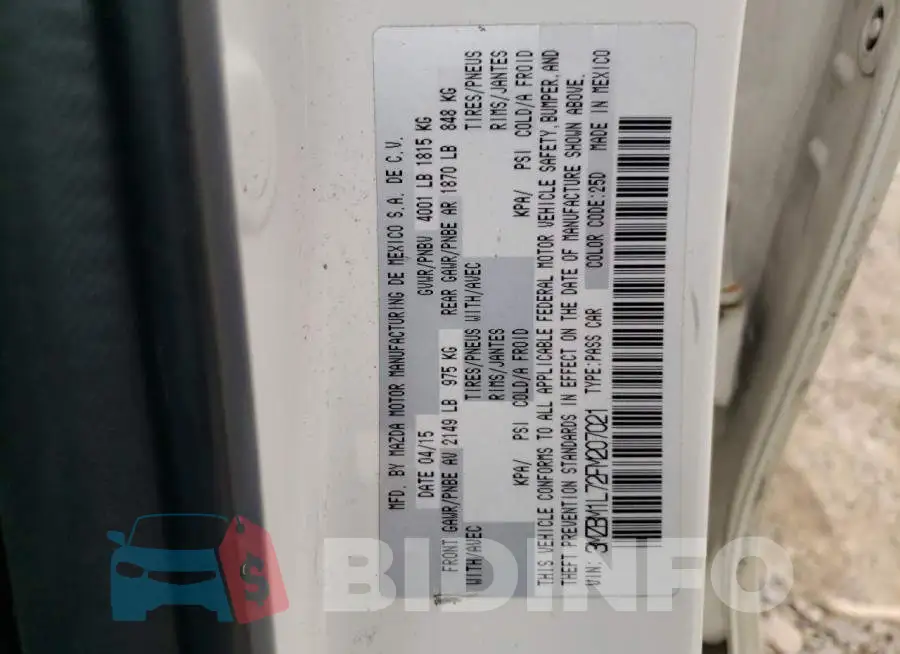 3MZBM1L72FM207021 Photo# 12