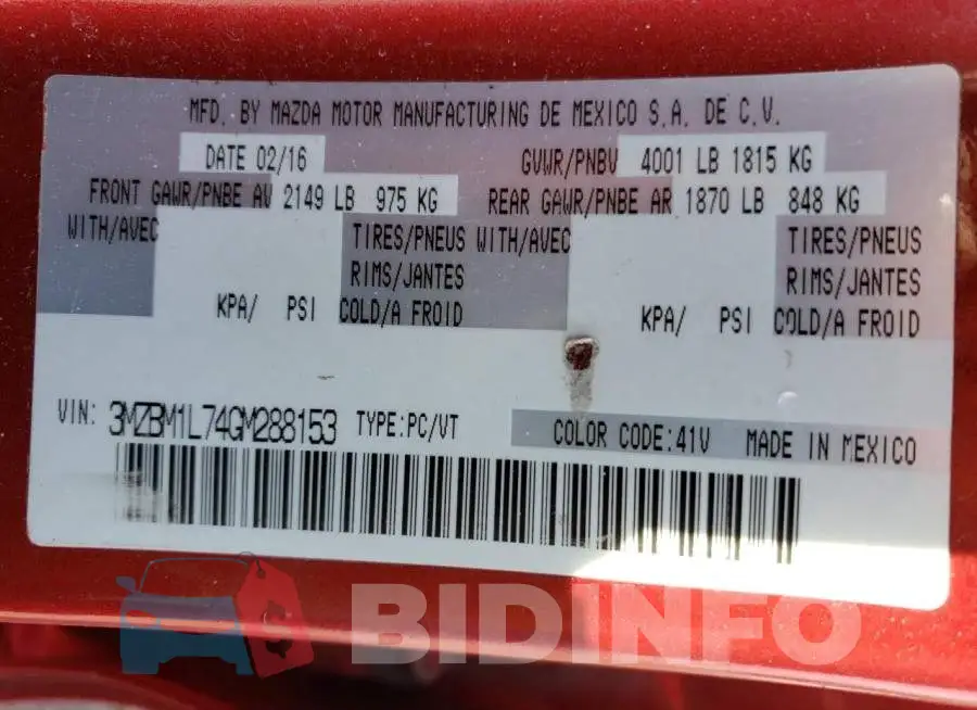 3MZBM1L74GM288153 Photo# 13