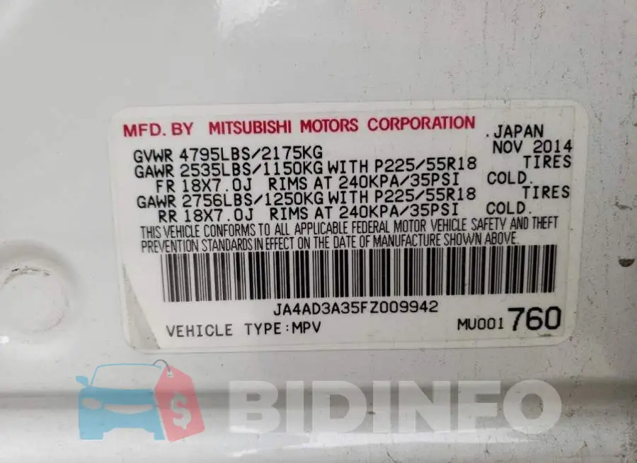 JA4AD3A35FZ009942 Photo# 12