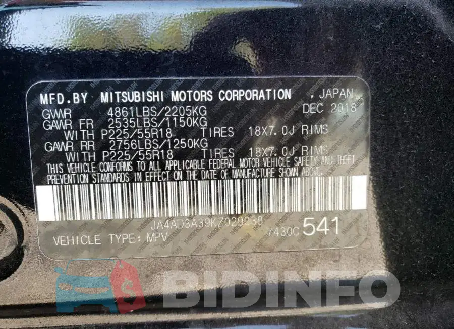 JA4AD3A39KZ029038 Photo# 13