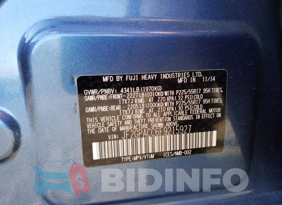 JF2GPACC6F9215927 Photo# 12
