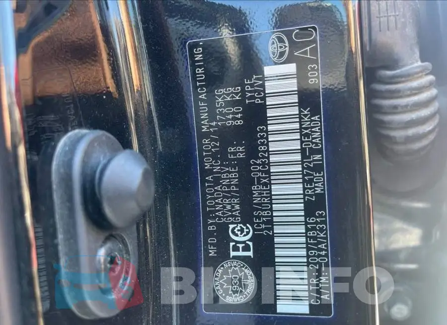 2T1BURHEXFC328333 Photo# 12