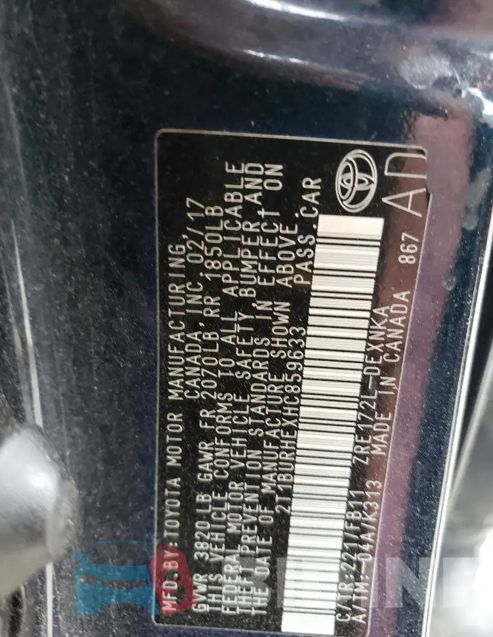 2T1BURHEXHC859633 Photo# 13
