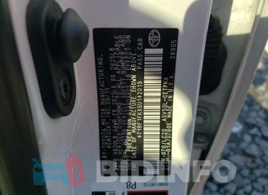 4T1BF1FKXGU142019 Photo# 12