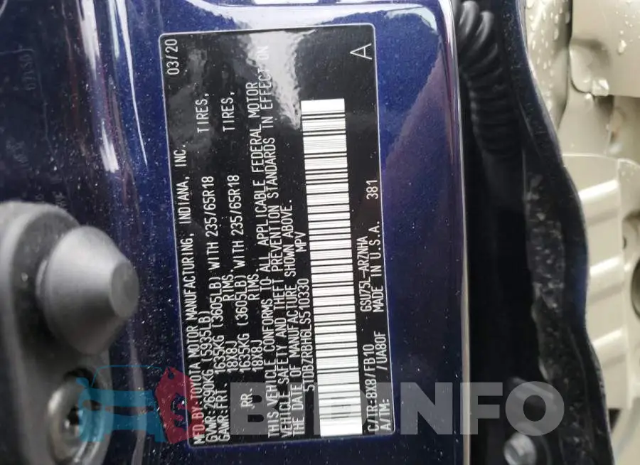 5TDBZRBH6LS510330 Photo# 13