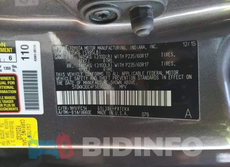 5TDKK3DC4FS690320 Photo# 12