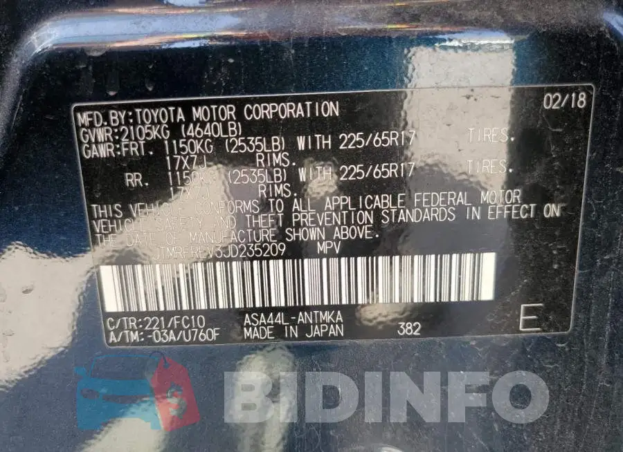 JTMRFREV3JD235209 Photo# 12
