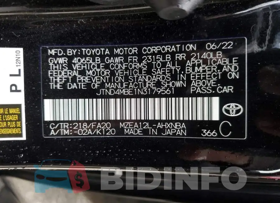 JTND4MBE1N3179561 Photo# 12