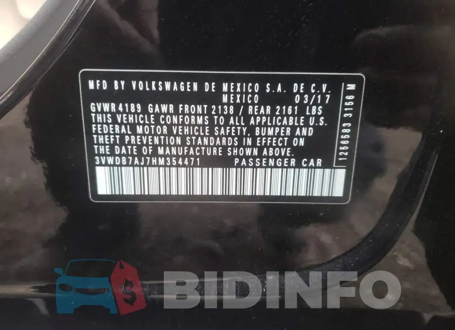 3VWDB7AJ7HM354471 Photo# 12