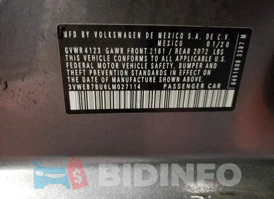 3VWEB7BU6LM027114 Photo# 13
