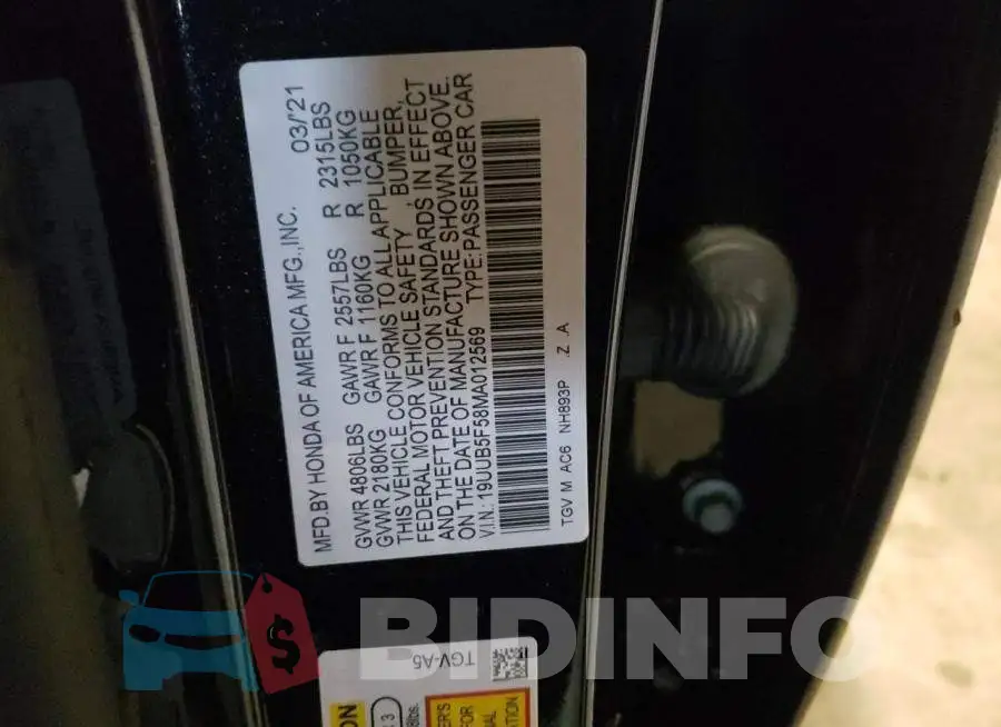 19UUB5F58MA012569 Photo# 13