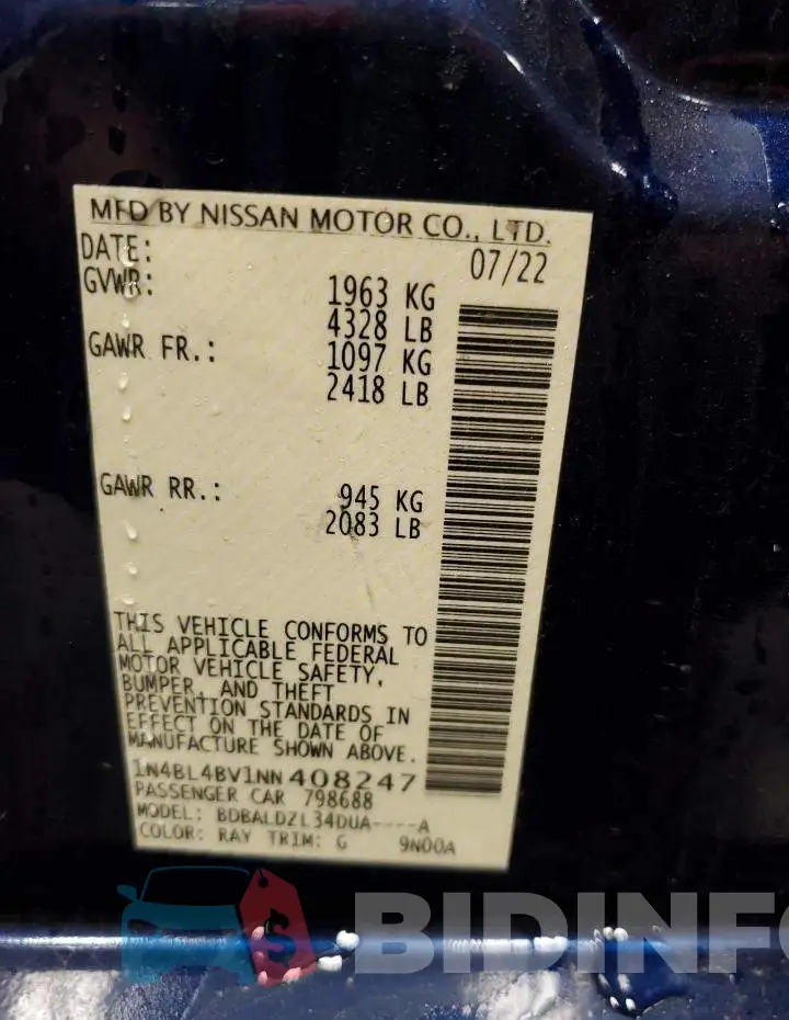 1N4BL4BV1NN408247 Photo# 13