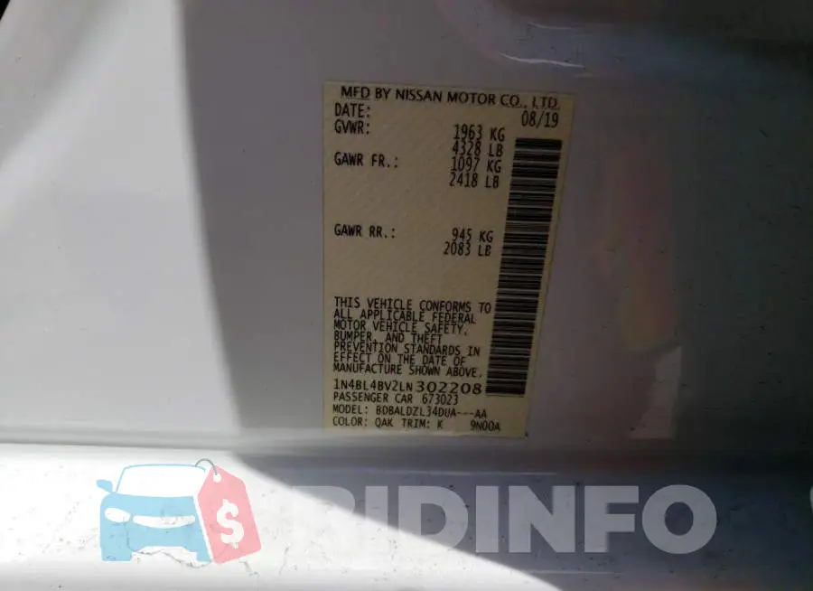 1N4BL4BV2LN302208 Photo# 12
