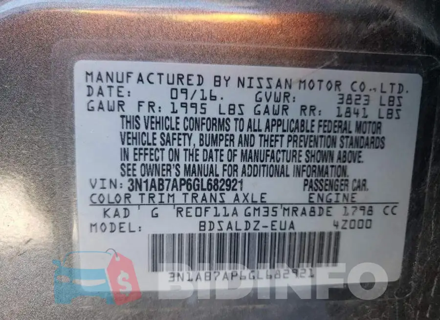 3N1AB7AP6GL682921 Photo# 12