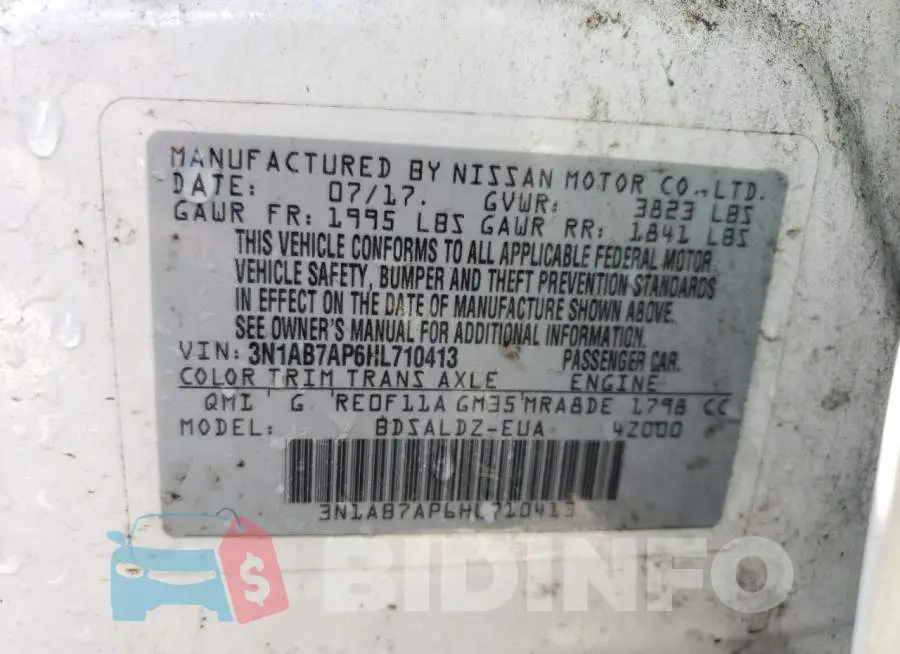 3N1AB7AP6HL710413 Photo# 13