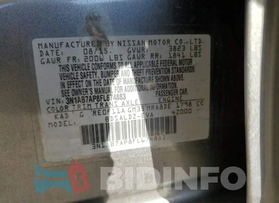 3N1AB7AP8FL674883 Photo# 12