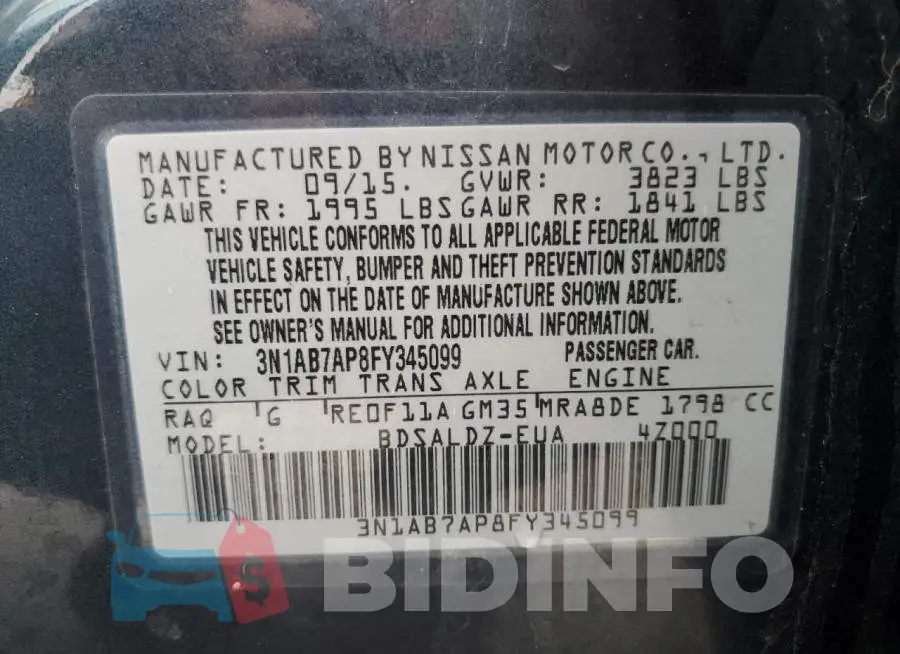 3N1AB7AP8FY345099 Photo# 12