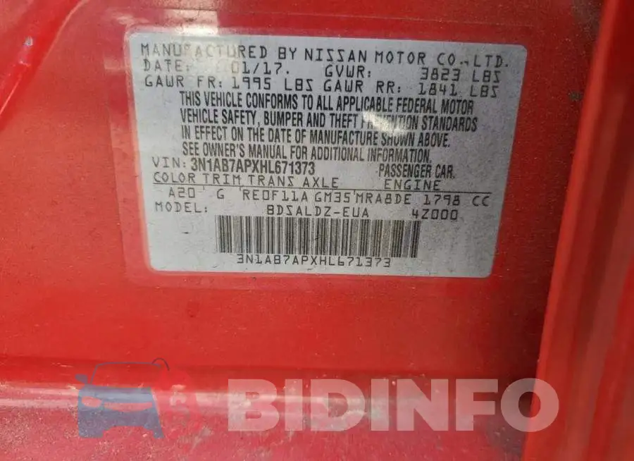 3N1AB7APXHL671373 Photo# 13
