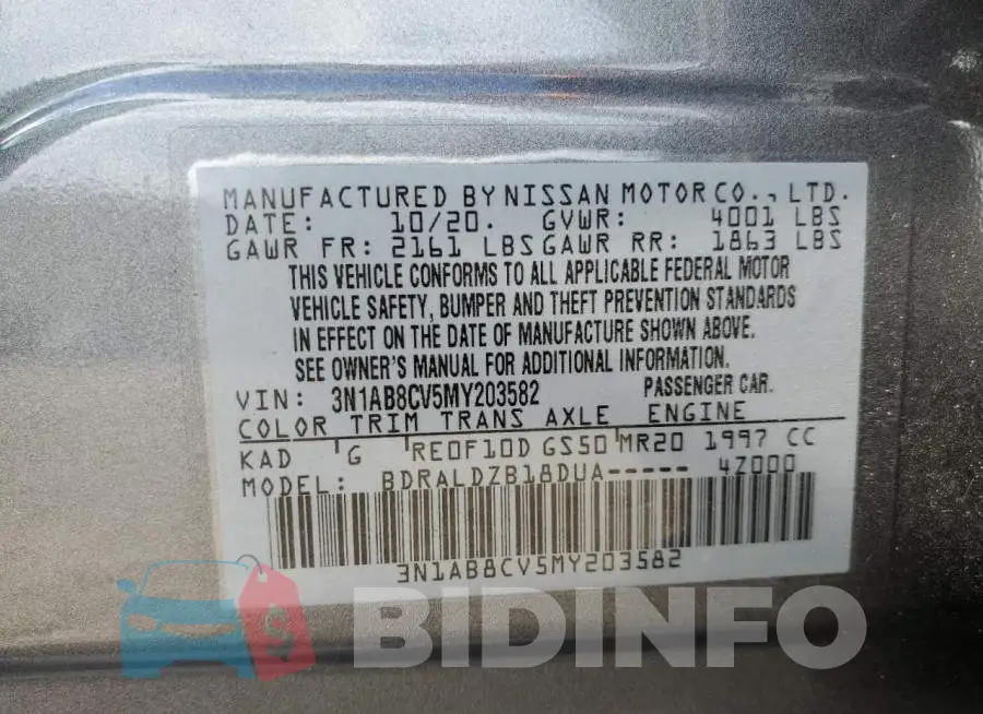3N1AB8CV5MY203582 Photo# 12