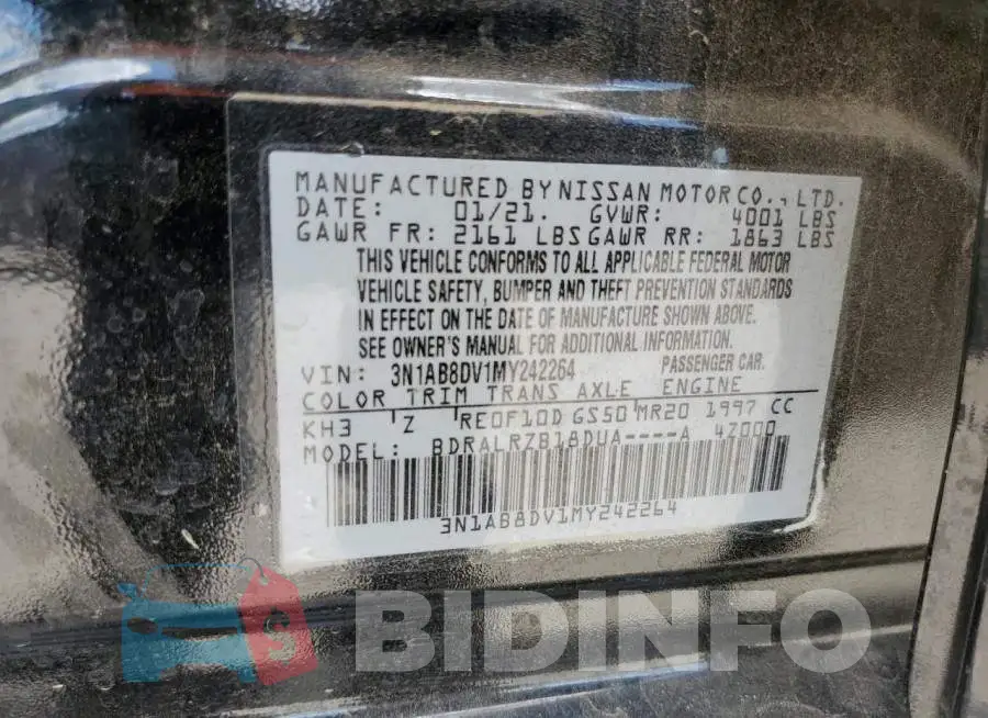 3N1AB8DV1MY242264 Photo# 12