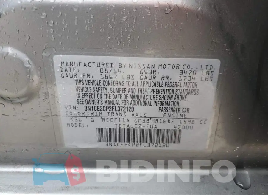 3N1CE2CP2FL372120 Photo# 12