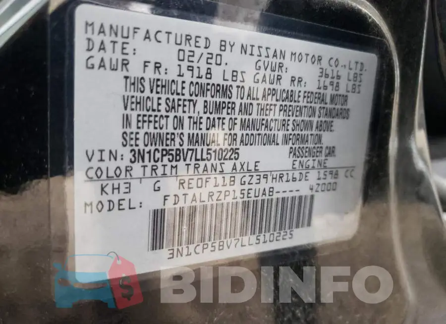 3N1CP5BV7LL510225 Photo# 14