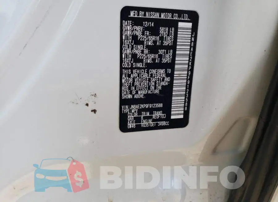 JN8AE2KP9F9123588 Photo# 13