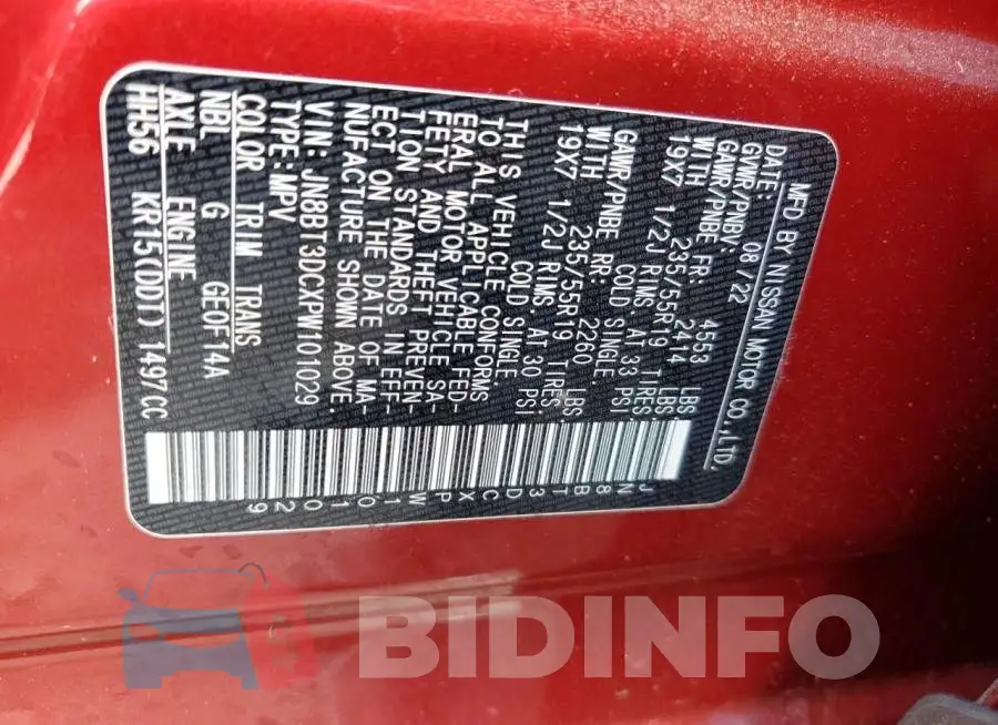 JN8BT3DCXPW101029 Photo# 14