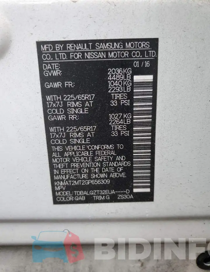 KNMAT2MT2GP656309 Photo# 13