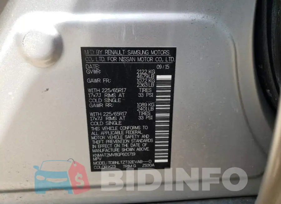 KNMAT2MV8GP601719 Photo# 13