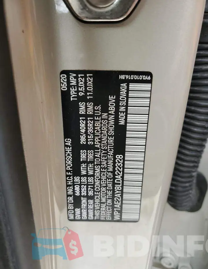 WP1AE2AY8LDA22328 Photo# 13