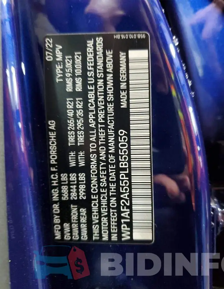 WP1AF2A55PLB55059 Photo# 14