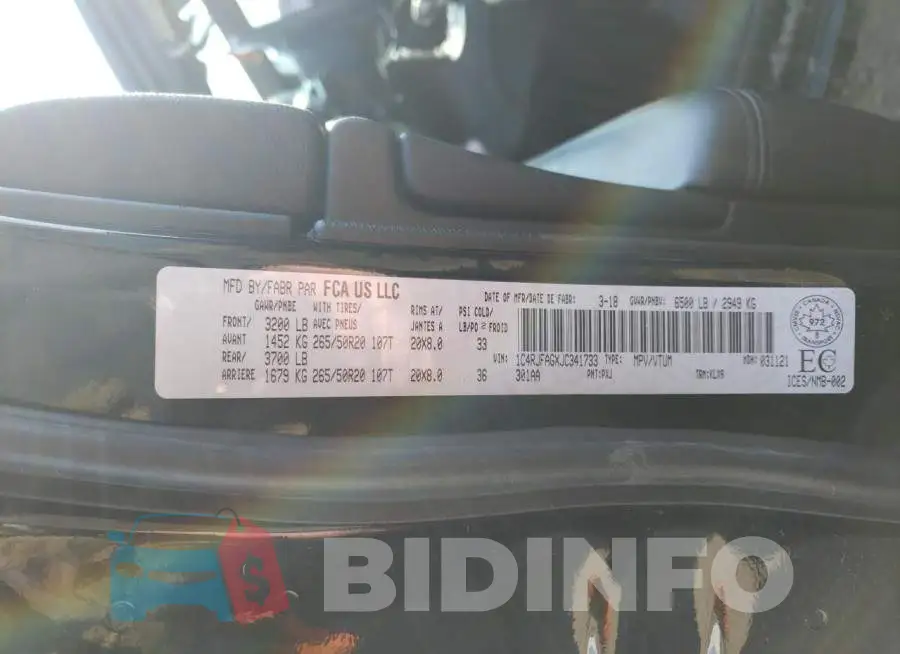 1C4RJFAGXJC341733 Photo# 14